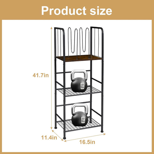 Free Standing 3-Tier Towel Rack - U-Shaped Detachable Dividers, Durable Metal Holder for Bathroom