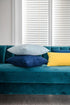 DEZENE 2 Pack Throw Pillow Cases 20x20 Light-Blue, Cozy Soft Velvet Square Decorative Covers for Home Decor