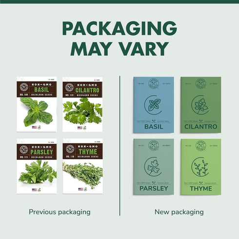 Indoor Herb Garden Starter Kit - Heirloom, Non-GMO Herb Seeds - Basil Thyme Parsley Cilantro Seed, Potting Soil, Pots