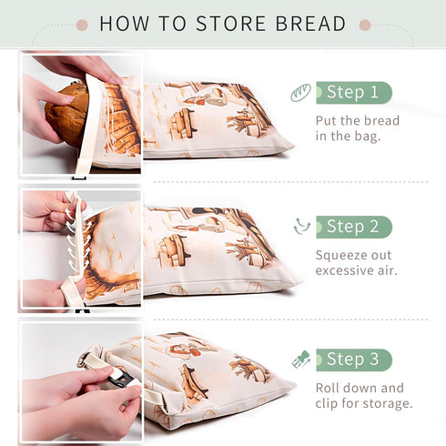 JOYCUDDLE 2 Packs Beeswax Bread Bags for Homemade Bread with Proofing Cover - XL Linen Reusable Sourdough Bags
