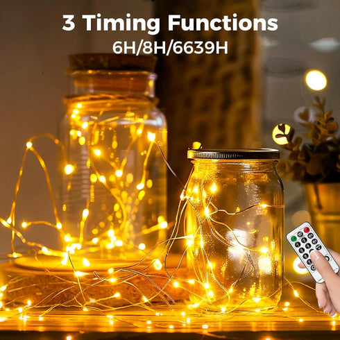 165FT 500 8 btfarm Fairy Lights Plug in with Remote, LED Outdoor Twinkle Lights Waterproof with Timer, Modes Indoor
