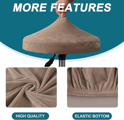 GAMUKAI 2 Pack 16"-18", Counter, Round Bar Stool Covers Stretchable Round Vanity Stool Cover, Fits Diameter Elastic Hem