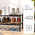 2-Tier Closet, viewcare Black Bamboo Shoe Rack for Entryway, Stackable | Foldable | Natural, Shoe Shelf Storage