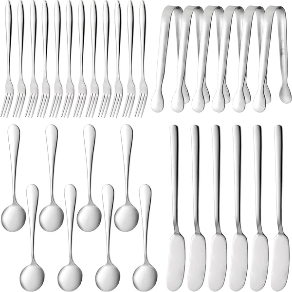 Suwimut 32 Pieces Cheese Butter Spreader Knives Set - Stainless Steel Charcuterie Accessories for Appetizer Making