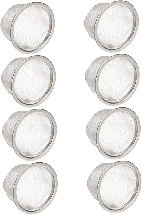 8pcs Metal Mesh Tea Infuser Filters, Replacement Strainers for Teapot and Kettle, Stainless Steel