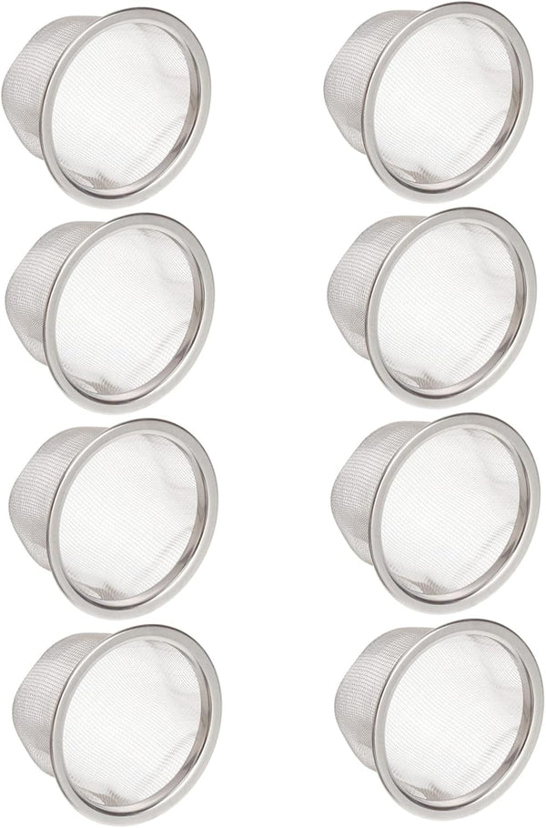 8pcs Metal Mesh Tea Infuser Filters, Replacement Strainers for Teapot and Kettle, Stainless Steel