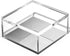 OfficeGoods Acrylic Desk Organizer with Silver Base, Functional & Elegant Storage Box for Home or Office