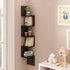 5-Tier Furinno Rossi Wall Mount Floating Corner Shelf, Square , Espresso