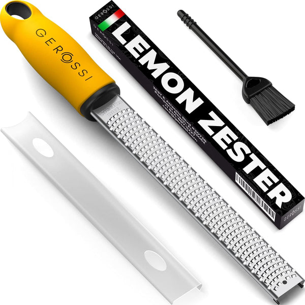 Stainless Steel Cheese and Citrus Zester Grater - Extra Sharp Blade for Lemons, Parmesan, Garlic, Chocolate