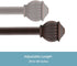Kenney Beckett Soft Square End Decorative Window Curtain Rod - 28-48" Adjustable Length, Weathered Brown, 1-Pack