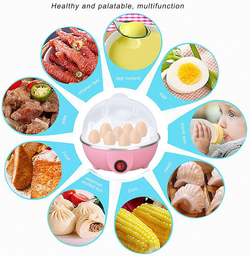 Fdit Egg Cooker with Heating Plate, Automatic Power Off, Cooks 7 Large Eggs, Suitable for Kitchen Cooking