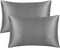 2 Pack Zipped Satin Pillowcases for Hair and Skin, Silky Soft (20"x30"), Dark Grey