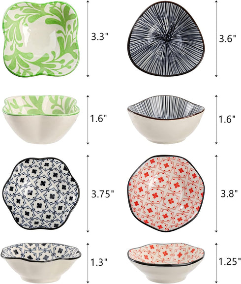 Frcctre Set of 12 Ceramic Dipping Sauce Bowls, 3 Oz Porcelain Pinch Bowls Soy Sauce Dish Set, Small Prep Bowls Condiments Dishes Side Dishes for Sauce Ketchup Appetizer Condiment BBQ by Frcctre