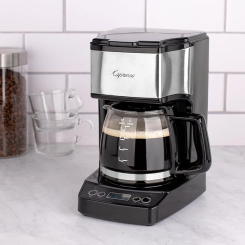 5-Cup Capresso Mini Drip Coffee Maker, Black and Stainless Steel