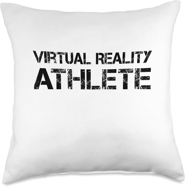 Virtual Reality Athlete Throw Pillow, 18x18, Multicolor Design