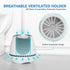 Set Toilet Brush and Holder, Toilet Bowl Brush with Ventilated Holder and Ergonomic Long Handle, Durable Bristles