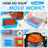 Walfos 2 Cup Silicone Freezing Tray with Lid, 4-Pack Easy Meal Prep Container for Soups and Foods