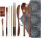 Reusable Wooden Utensil Flatware Set, 10 Pcs Bamboo Spoon and Fork Travel Cutlery Set with Case