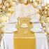 5 Pack Satin Table Runners 12 x 108 inches Long Silk and Smooth Fabric Gold Table Runner for Party, Wedding, Banquet,