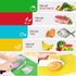 Kitchen Plastic Cutting Board Set, Extra Thick Flexible Non-Slip Chopping Board with Colored Icons, Set of 4