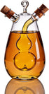 2 1 ELETON in Oil and Vinegar Cruet Hand-Blown Borosilicate Glass Dispenser with Gourd-Shaped Inner Chamber, Leakproof