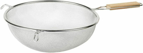 Imusa IMU-71193 6" Stainless Steel Strainer With Wood Handle, 6"/16CM