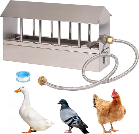 Automatic Chicken Waterer Stainless Steel Chicken Water Feeder Pigeon Water Dispenser with