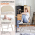 2 Pack, Sweetcrispy Folding Chair Leather Padded Folding Chairs, Sturdy Metal Foldable Chairs, Easy to Use and Store