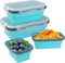 Guyuyii 4-Piece Collapsible Food Storage Containers, Foldable Silicone with Lids, Microwave, Freezer, Dishwasher Safe
