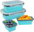 Guyuyii 4-Piece Collapsible Food Storage Containers, Foldable Silicone with Lids, Microwave, Freezer, Dishwasher Safe