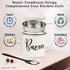 46oz Bacon Grease Container with Strainer - With Food-Grade Silicone Spatula , Large Enamel Rustic Farmhouse Fat