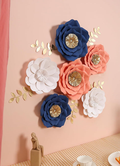 Set 6, Giant Paper Flowers Decorations for Wall, Wedding, Bridal Shower, Baby Shower, Nursery Wall Decor, Birthday