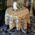 33 inch SUTAVIA Lace Rose Fabric Round Tablecloth Gold Floral Coffee Table Cover Classic Dustproof Table Protector