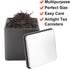 12 Pack 3 Oz WOPPLXY Minimalist Black Square Metal Tea Tins, Loose Leaf Tea Storage Containers with Airtight Lids