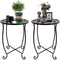 Kaesithar Outdoor Side Tables 2 Pack, 15" Height Tool-Free Metal Patio End Table