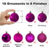 Fuchsia 2.5" Christmas Balls, Shatterproof Hanging Ornaments for Birthday Halloween Holiday Wedding, Set of 18pcs