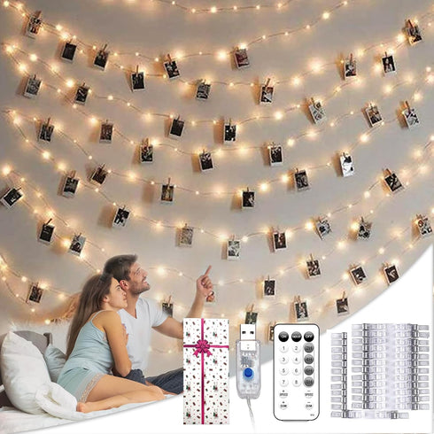 BRYUBR Teen Girl Gifts Trendy Stuff: Aesthetic 40Ft 120LED Hanging Picture Fairy Lights