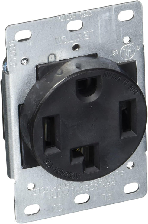Leviton 4-Wire, 30-Amp, 250V Flush Mount Dryer Receptacle, 278-S00