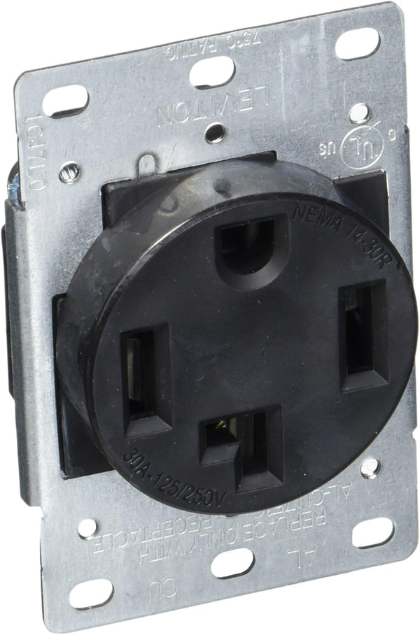 Leviton 4-Wire, 30-Amp, 250V Flush Mount Dryer Receptacle, 278-S00