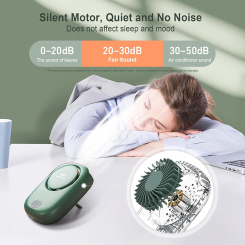 Portable Neck Fan, Hands-Free Hanging Fan with Adjustable Lanyard, USB Rechargeable Bladeless Mini Fan for Travel