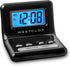 Westclox LCD Digital Bedside Alarm Clock, Black, 3-Inch, Battery Operated with Blue Backlit Display and Snooze Function