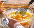 Walfos Whisk Combo, 11inch Flat Whisks and 10inch Balloon Whisk, Silicone Whisks for Cooking, Non Scratch Coated