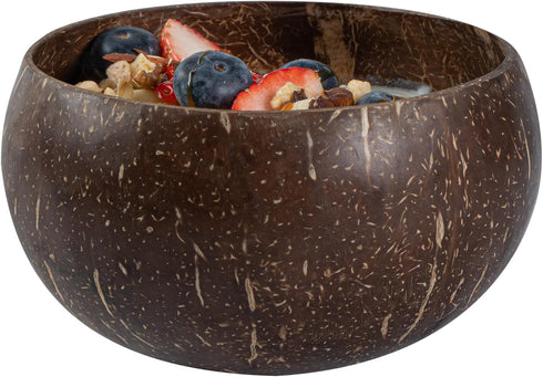 Restaurantware Coco Casa 21 Ounce Coconut Bowl, Reusable Handcrafted Bowl for Smoothies and Salads