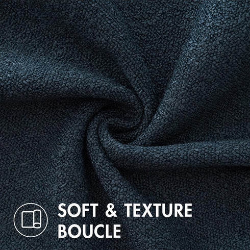 Pack 1 Decor,12x20 Inch MIULEE Textured Boucle Throw Pillow Cover Navy Blue Accent Solid Lumbar Pillow Case Decorative