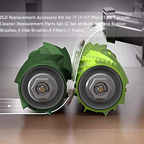 Replacement Parts for iRobot Roomba i3 i3+ i4 i6 i7 i8 E5 E6 E7 Vacuum Cleaner, 1 Set Rubber Brushes & Filters