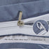 3 Pieces Duvet Cover Set, Blue Gray with White Triangles, Queen Size 90x90 with 2 Pillow Shams