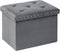 PINPLUS Storage Ottoman with Benches Foot Rest Stool, Folding Velvet Shoes Chest