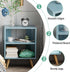 2-Tier Aenuert Night Stand, Blue Kids Nightstand, Modern End Table with Open Storage, Nursery Bedside Table for Small