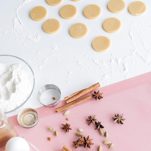 Perforated Baking Mats, 2 PCS Pink Eclair Silicone Mat for Half Sheet, Non-Stick Oven Liners for Cookies and Pastry