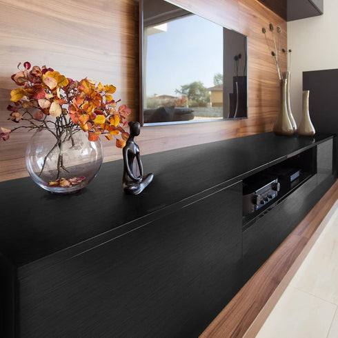 VEELIKE Black Brushed Stainless Steel Contact Paper, 15.7''x118'', Waterproof Self Adhesive for Kitchen Appliances